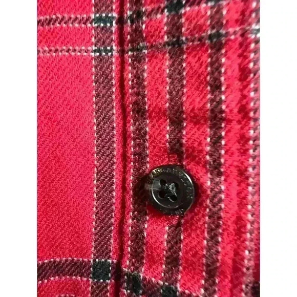 Lands' End Blake Shelton Flannel Shirt Women's Medium Red Buffalo Plaid - Picture 6 of 9